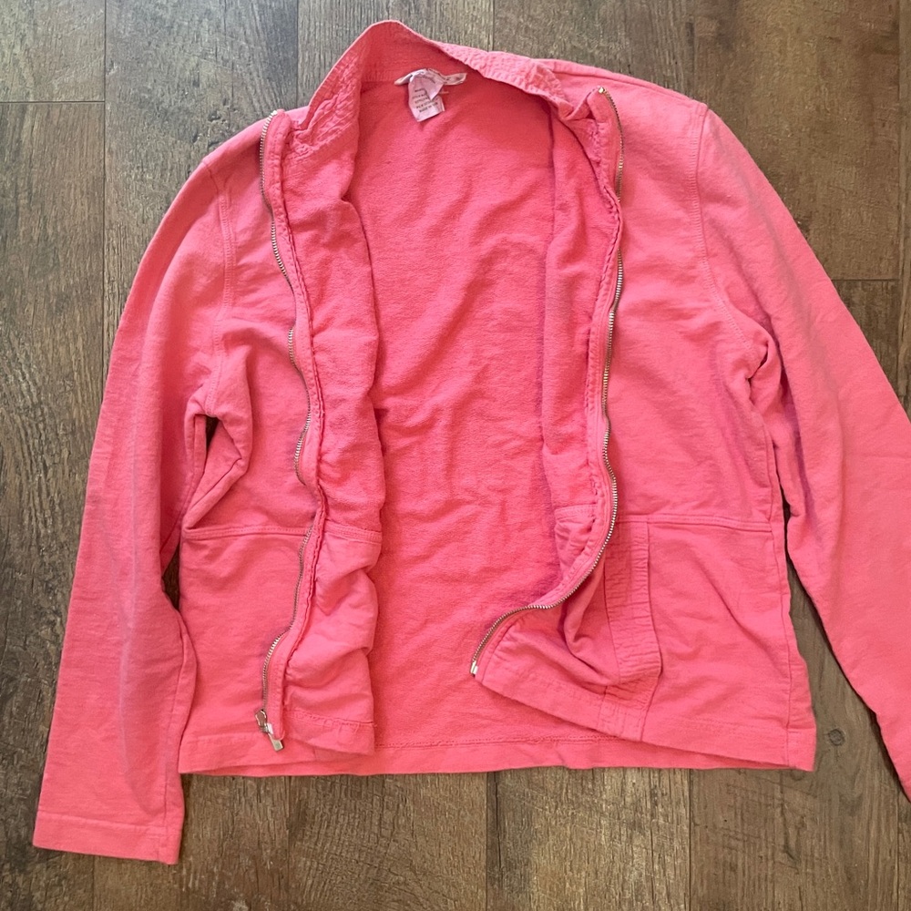 resh Produce Women's Coral / Pink Hoodie 
Cotton Long Sleeve Zip Jacket X Small